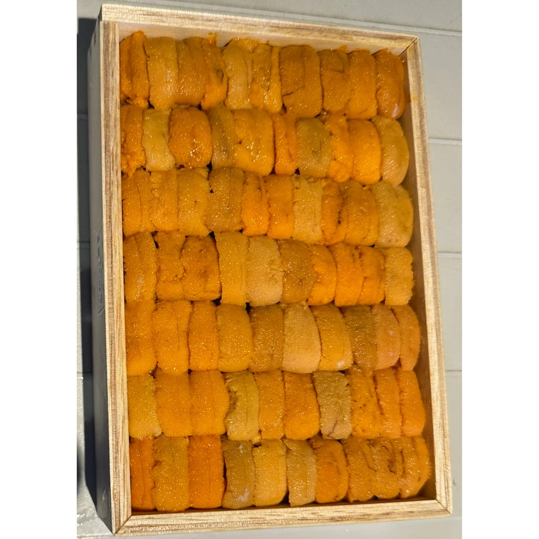 Shu 3_ UNI BAHUN JYO YELLOW NARABI - FRESH SEA URCHIN - Hemicentrotus pulcherrimus GSK1 Uni Bahun Jyo YELLOW NARABI 250g.png