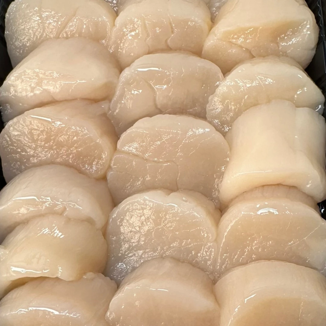 MUKI HOTATE - FRESH WILD SCALLOP MEAT - Patinopecten yessoensis GSK1 むきほたて Muki Hotate RAW MEAT 20pc (Small) 500g.png