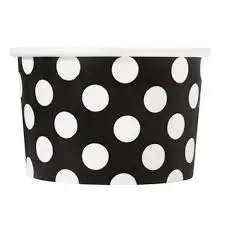 Ice Cream Cup 4oz White/Dot 50ea