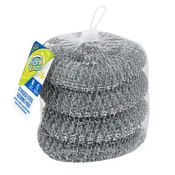 Fresh Start Scourers Stainless Steel Mesh Bag 4PK