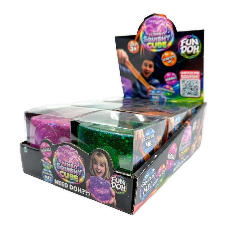 26653 FunDoh Jumbo Squishyt Cube -  6 Pieces Display.webp